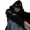 Европейская и американская осенняя трендовая толстовка оверсайз с вышивкой в виде звезд для мужчин и женщин
