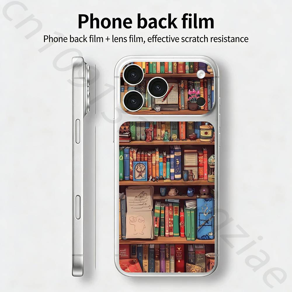 Креативная наклейка-обертка TICKET в виде книжной полки для iPhone 17 Pro/Pro max Защитная пленка для задней панели, рамки, камеры