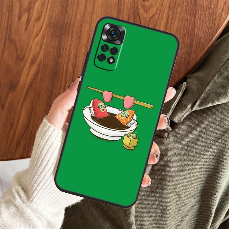 Japanese Sushi Food Case For Xiaomi Redmi Note 14 Pro 13 12 11 10 15 Pro Plus Redmi 13 C 15 10C 12C 14C 15C Cover