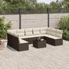 VidaXL Garden Lounge Set with Cushions 10 Pcs, Patio Sofas, Patio Furniture Set, Outdoor Furniture, Brown 3249922