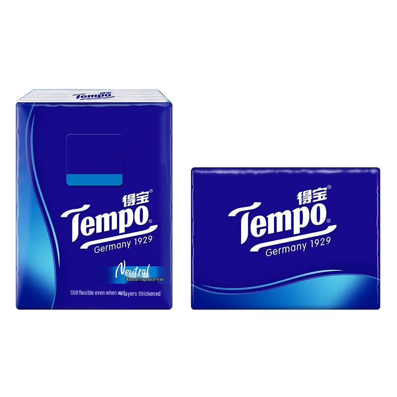 Мини-салфетки Tempo без отдушек, 4-слойные