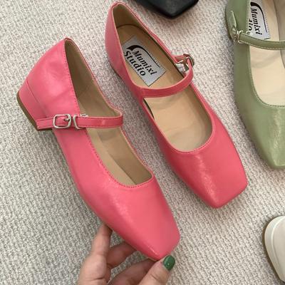 Женская модная повседневная обувь на низком каблуке с квадратным носком, весна-лето, удобная прогулочная обувь, туфли Мэри Джейн