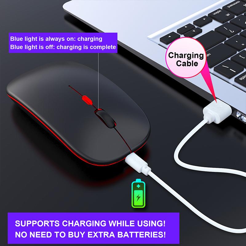 Беспроводная мышь USB перезаряжаемая компьютерная офисная мышь RGB двойной режим 2,4G Bluetooth Mause эргономичная игровая мышь для ПК ноутбука
