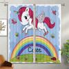 Занавески в мультяшном стиле с единорогами Детская Комната Кабинет Гостиная Кухонная Зона Карман для Карниза Домашний Декоративный Элемент Оконные Занавески
