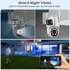 New EU 4K 8MP PTZ WIFI Camera Dual Lens Dual Screen 4X Digital Zoom IP Camera 4MP HD Auto Tracking Outdoor CCTV Surveillance ICSee App
