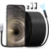 15M Sewer Endoscope Camera Teslong Fiberscope Compatible with iPhone 15 USB C Drain Borescope Inspection Camera with 8 High Bright LEDs 50ft Flexible