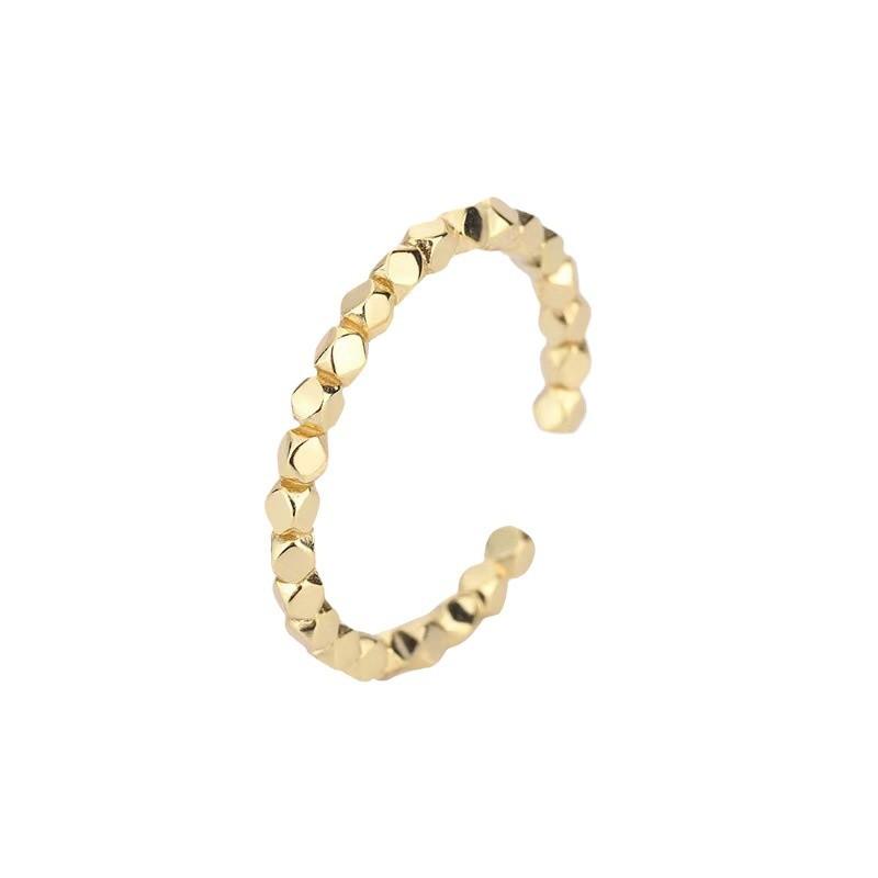 Несколько колец Женский дизайн ручной работы Геометрическая режущая поверхность Ромб Маленький квадрат Открытое кольцо на указательный палец