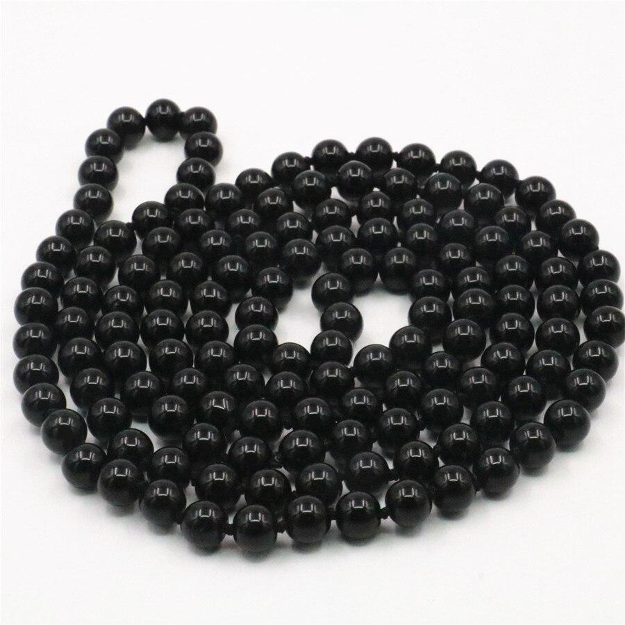 New Accessory Chalcedony Beads Purple Crystal Necklace Natural Stone for Women Girls Gifts Party Ball Jewelry Making 8mm 50inch