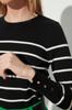Women's Elegance Style Sweater Black Premium Yarn Special Yarn Striped Knitwear Sweater