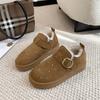 Huge good-looking heightened platform short fluffy snow boots for women's autumn and winter new velvet warm Birkenstock cotton shoes