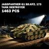 Военный Jagdpanther G1 Sd.Kfz времен Второй мировой войны. 173 Истребитель танков Строительные блоки Военный Мир 2 Немецкий Охотничий Пантера Танк Кирпичи Игрушки Подарки