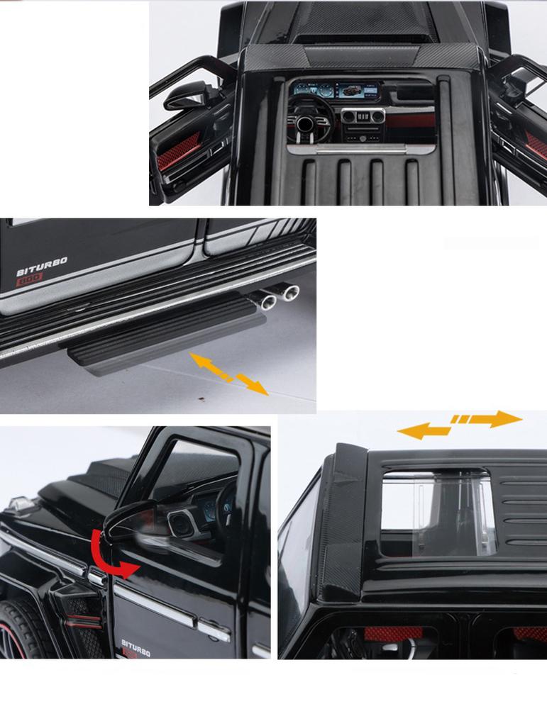 Масштаб 1/24 Mercedes Benz G800 Внедорожный внедорожник Литая модель Сплав Металл Автомобиль Сделай сам Настольные дисплеи Дом Модные игрушки Украшения Звук и свет