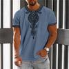 Men S Casual Loose Fit Short Sleeve T Shirt Ethnic Style Print