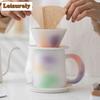 400ml Gradient Peach Blossom Coffee Filter Cups Espresso Filter Set Reusable Cone Pour Over Coffee Dripper Filters Accessorie