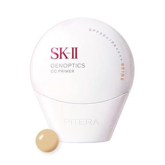 SK-II Official Store Genoptics CC Primer 30g Natural Beige Cream Makeup Base SPF50+ PA++++ Sunscreen Spots Whitening White Floral Fragrance Pitera