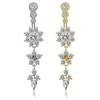 Copper Zircon Belly Button Ring Long Dangled Body Jewelry Sexy Stainless Steel Navel Piercing  Men