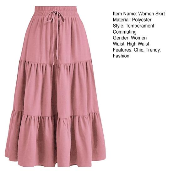 Женская летняя многоярусная юбка-макси А-силуэта с высокой талией, плиссированная, расклешенная, длинная, повседневная, летящая, пляжная, в стиле бохо