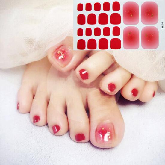 Heart Moon Leaf Waterproof Toe Nail Stickers Full Cover Decals Adhesive Wraps