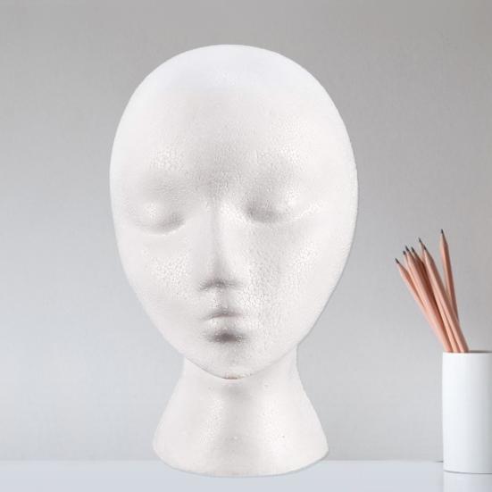 Foam Mannequin Head Reusable Head Model Mannequin Head Wig Holder Cap Display Stand for Salon Home