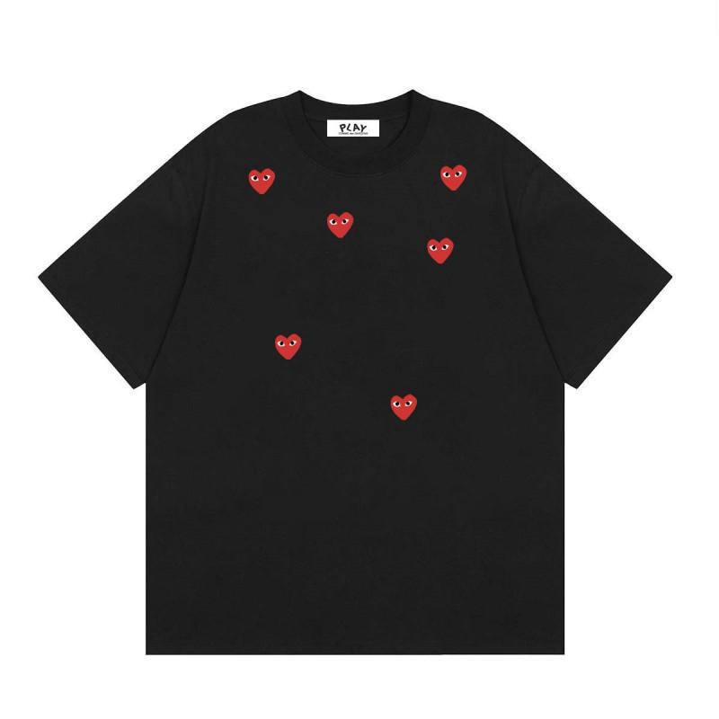 Unisex Casual Loose Fit Cotton T-Shirt With Heart Print Short Sleeve Tee Youth
