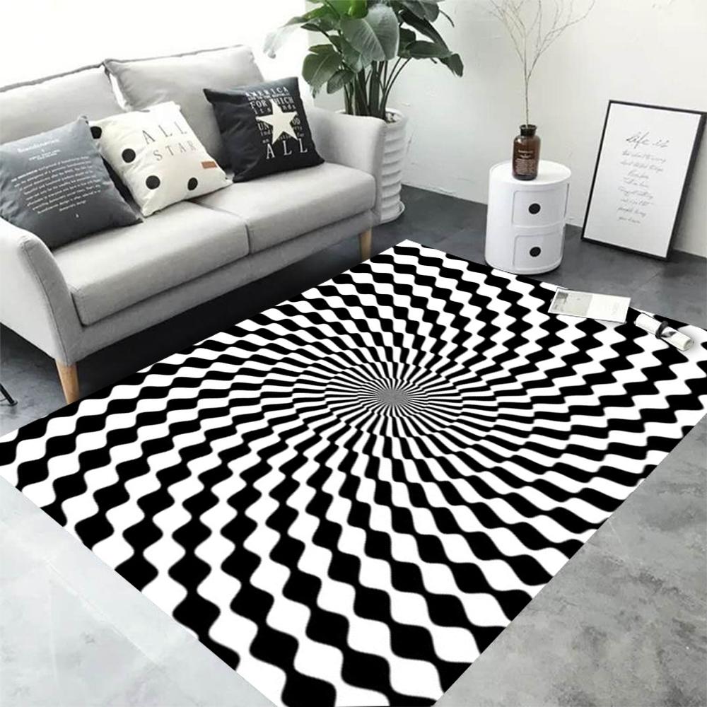 3D Vortex Illusion Door Mat Washable Non-Slip Living Room Sofa Chairs Area Mat Kitchen Doormat Area Rug