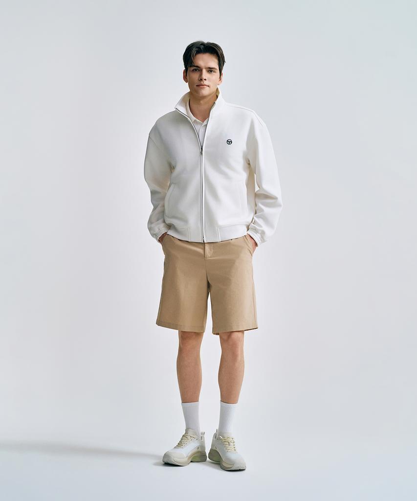 Sergio Tacchini M Pique Jersey Bomber Jacket (Ivory)