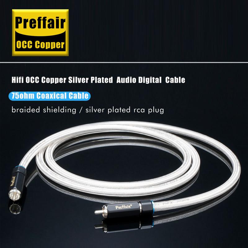 75Ohms Digital Coaxial Cable OCC Silver Plated Conductor Dual Shielding SPDIF Cable For TV HiFi Audio DAC