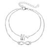 Letter Double Foot Chain Infinite Love Chain Women's Foot Chain Summer Gift Beach Gift For Mother