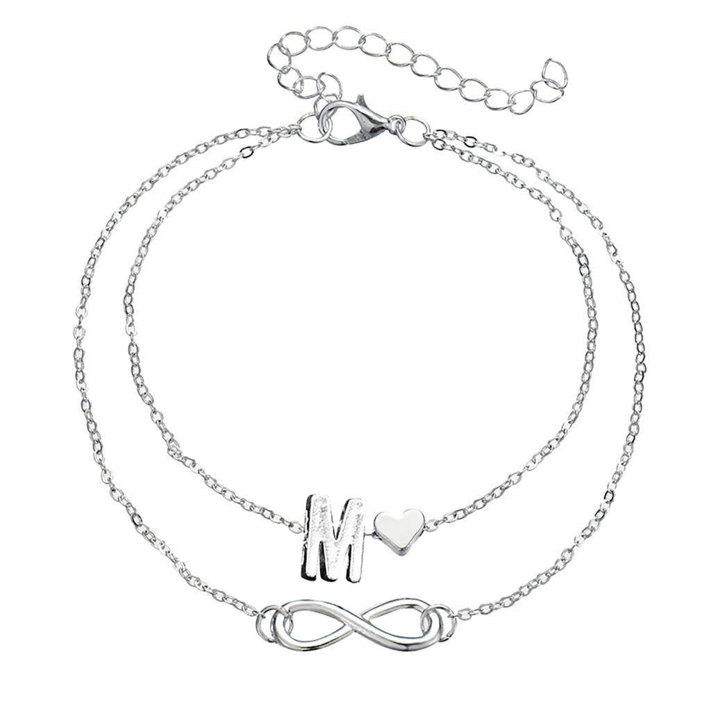 Letter Double Foot Chain Infinite Love Chain Women's Foot Chain Summer Gift Beach Gift For Mother