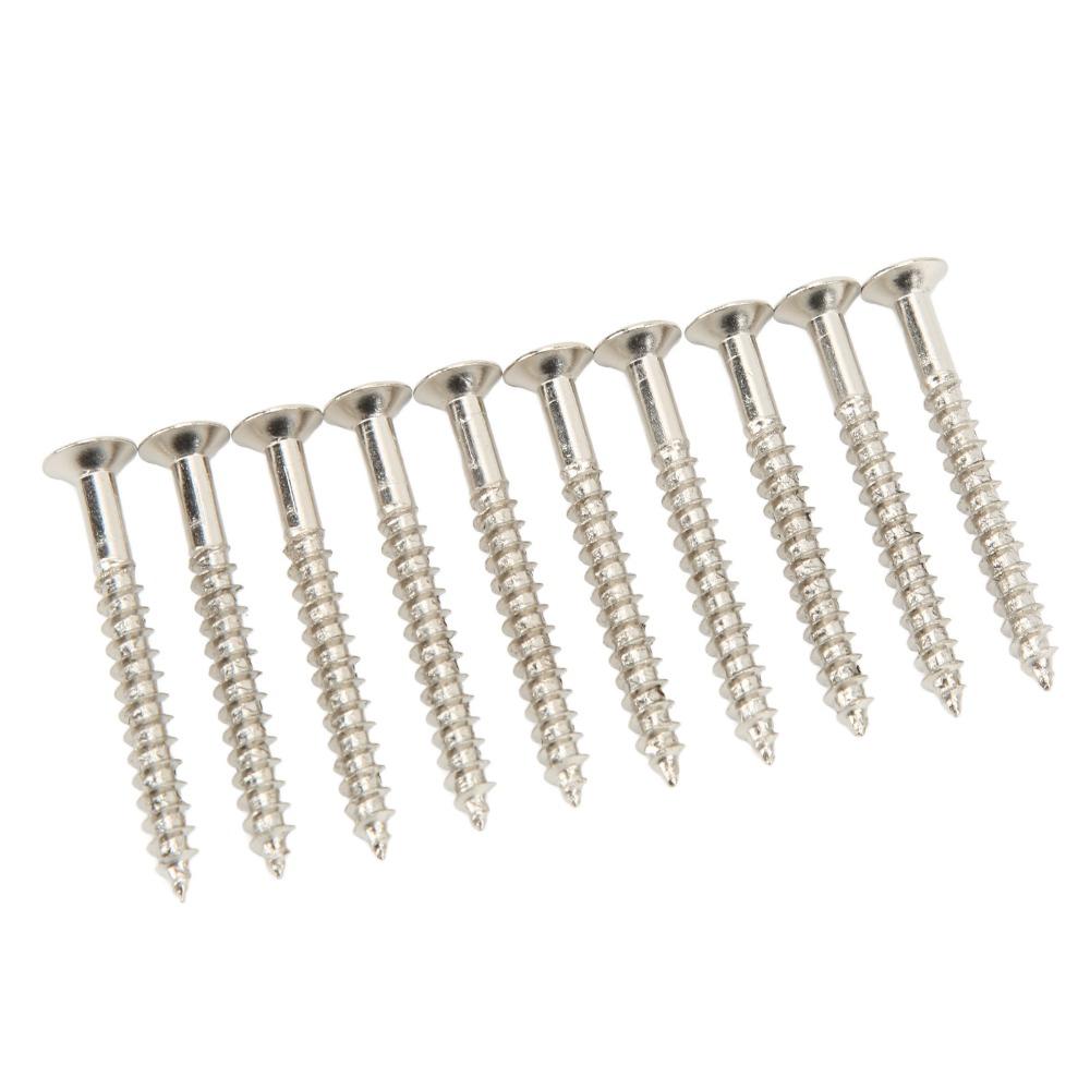 10PCS Metal Guitar Neck Mounting Screws Silver Neckplate Mounting Screws For Guitar