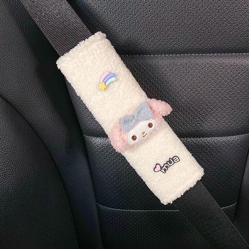 Women Cute Cartoon Car Seat Belt Shoulder Pads Pair For Car Interior Decoration