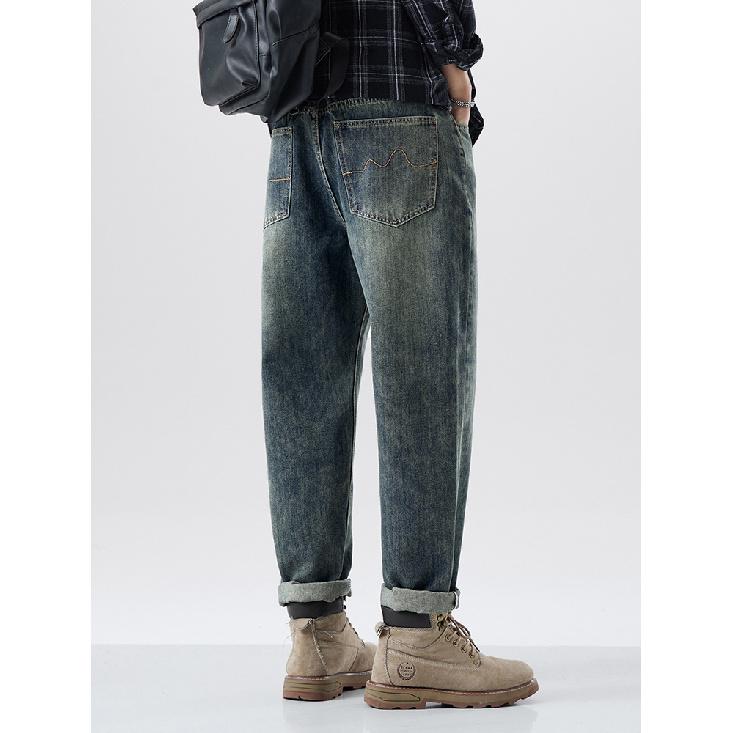 2024 Весна и осень Американские ретро свободные ковбойские прямые широкие брюки Харлан облегающие мужские большие повседневные брюки