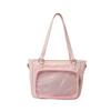 JIAERDI Harajuku Aesthetic Black Itabag Women Heart Bow Casual Shoulder Backpack Ladies Jk Uniform Transparent Handbag Wallet