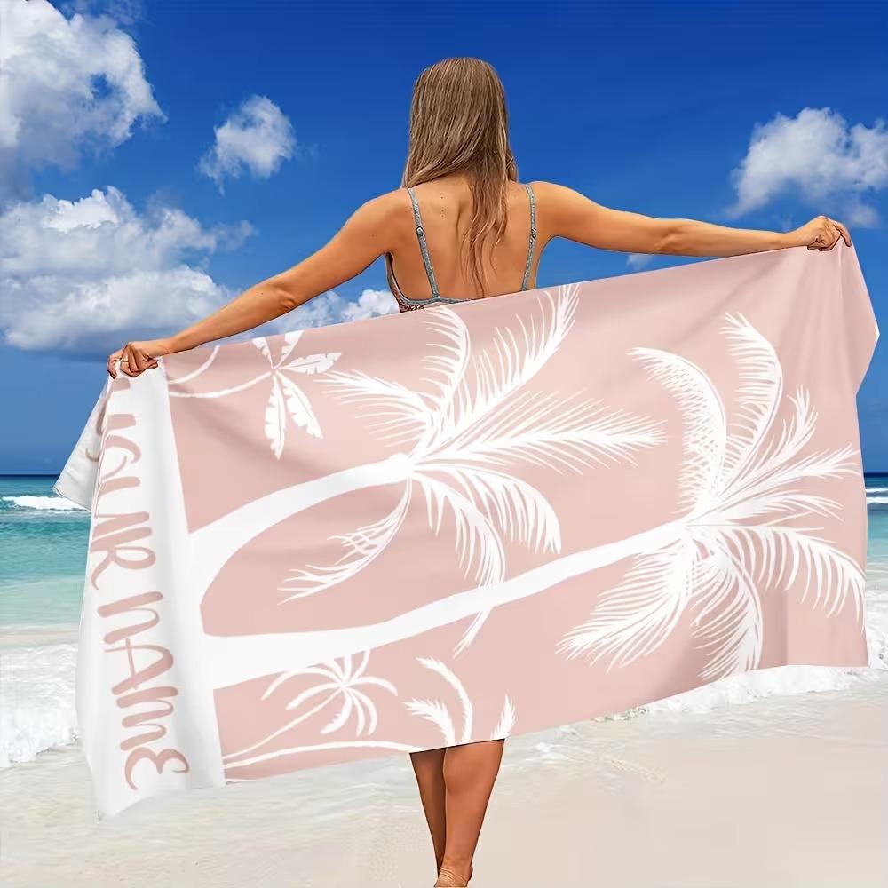 Beach Theme Beach Towel Starfish Shell Printing Microfiber Quick Drying Absorbent Large Bath Towel