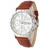 Chronograph Men's Watch with Genuine Leather Strap Set, White and Light Brown, SND363P1-LBR [Parallel Import]