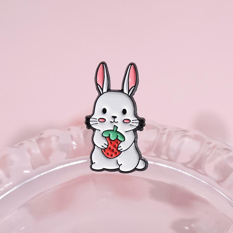 Creative Animal-shaped Frog Duck Rabbit Hedgehog Plant Series Metal Brooch For Fashionable Decoration