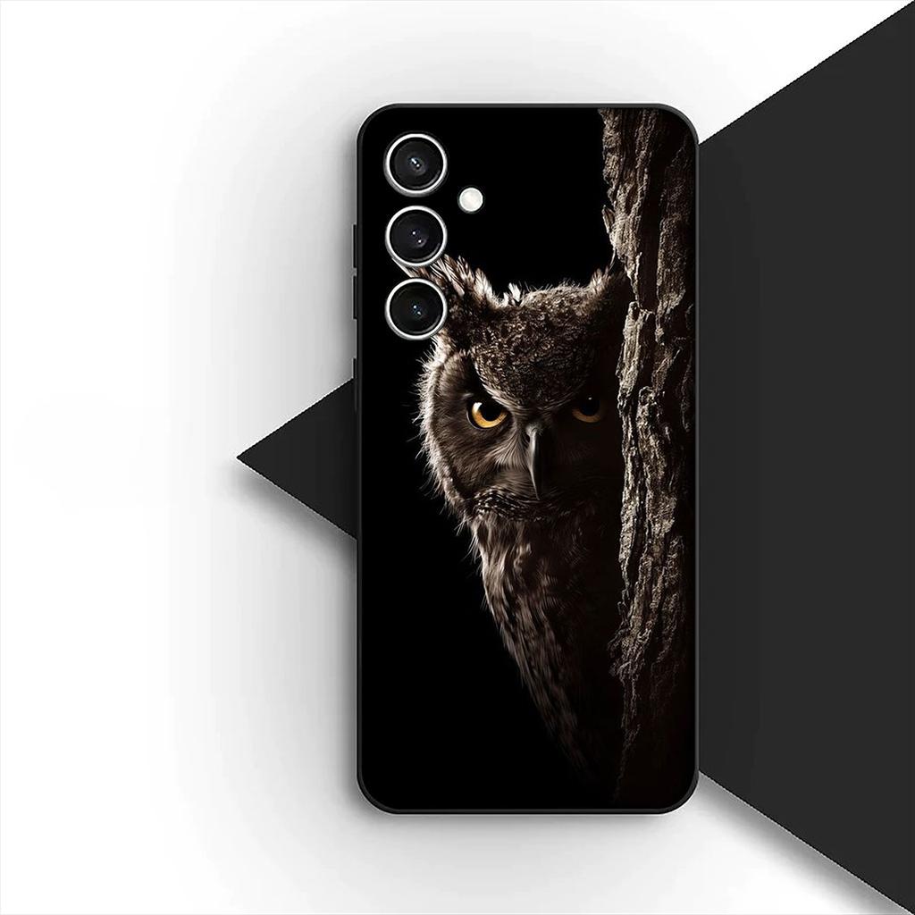 Soft Cover for Samsung Galaxy S24 S25 S23 FE Ultra Plus S7 Edge S25+ S23+ A56 5G Casing Phone Case Wallpaper Owl Bird
