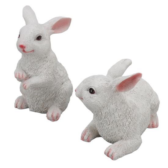 1 пара кроликов, украшения, украшения из смолы, модель животного, скульптура, статуэтка для балкона и сада 