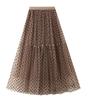 Autumn and Winter Half-body Cake Skirt, Oversized Umbrella Skirt, Long Heavy Industry Flocking Polka Dot A-shaped Skirt, Fluffy Skirt