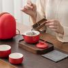 Japanese Ceramic Travel Tea Set - 1 Pot, 2 Cups, Fair Cup