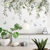 Butterfly Dance Flower Wall Decals Nordic Small Fresh Green Leaf Roof Sticker Living Room Sofa Bedroom Decoration Wall Sticker