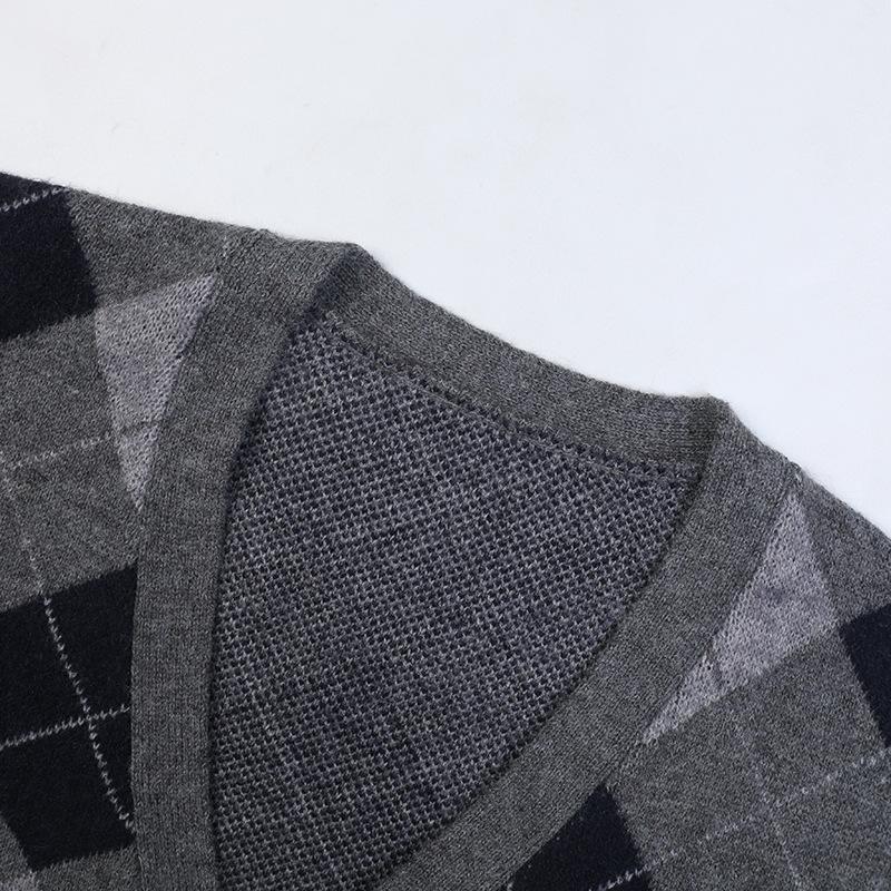 Винтажный клетчатый свитер, кардиганы, женская одежда, осень-зима 2023, однобортный однобортный корейский модный топ с длинными рукавами, C-064