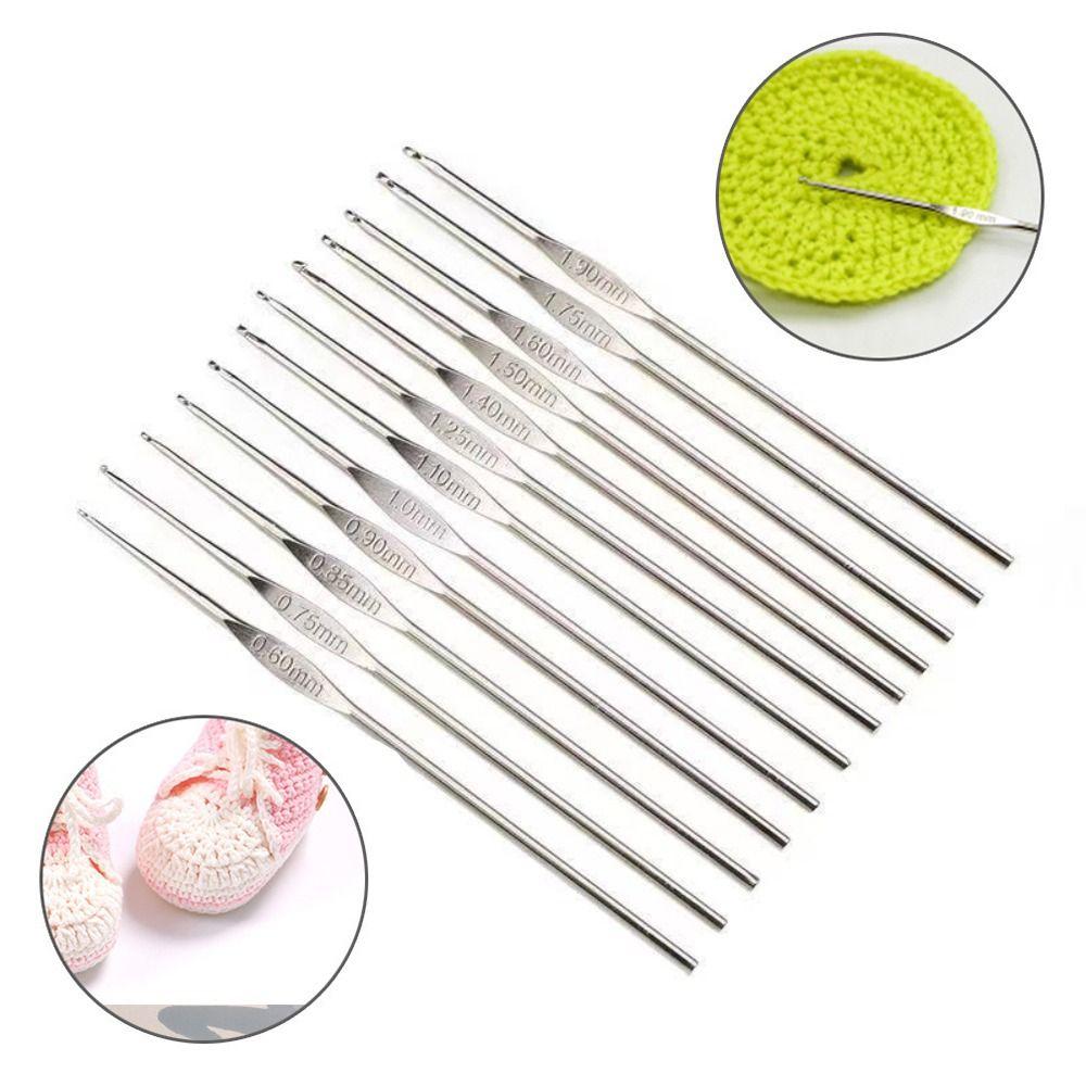 Small Size Crochet Hooks Stainless Steel Knitting Needles New Yarn Weave Tool  Carpet