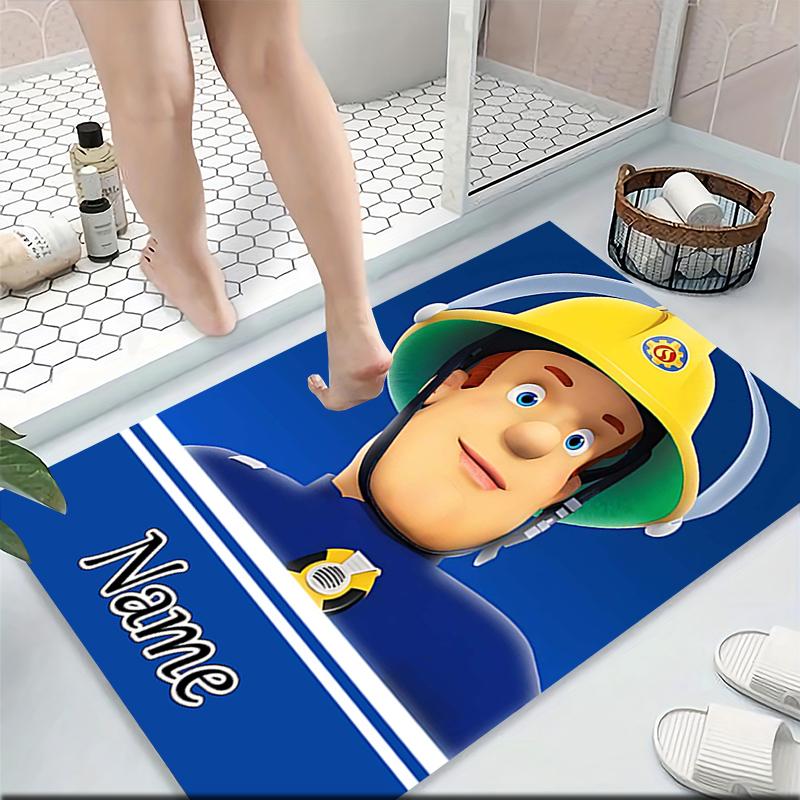 Custom Name Firefighters action. Carpet Rug Customizable Soft Washable Anti-Slip Home Living Room Sofa Mats Personalized Rug. 0909275