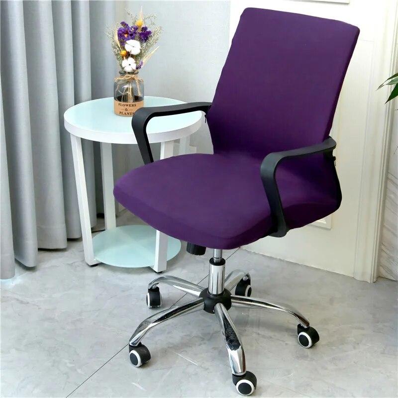 Сплошной цвет эластичный подлокотник, чехол для офисного стула, эластичные простые тканевые чехлы на сиденья компьютера, моющийся декор, защита для вращающегося стула