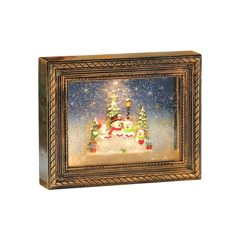 Festival Memory Showcases Combining Rotating Snow Effect Battery Power Melodies Player And Shatterproof Frame Structure