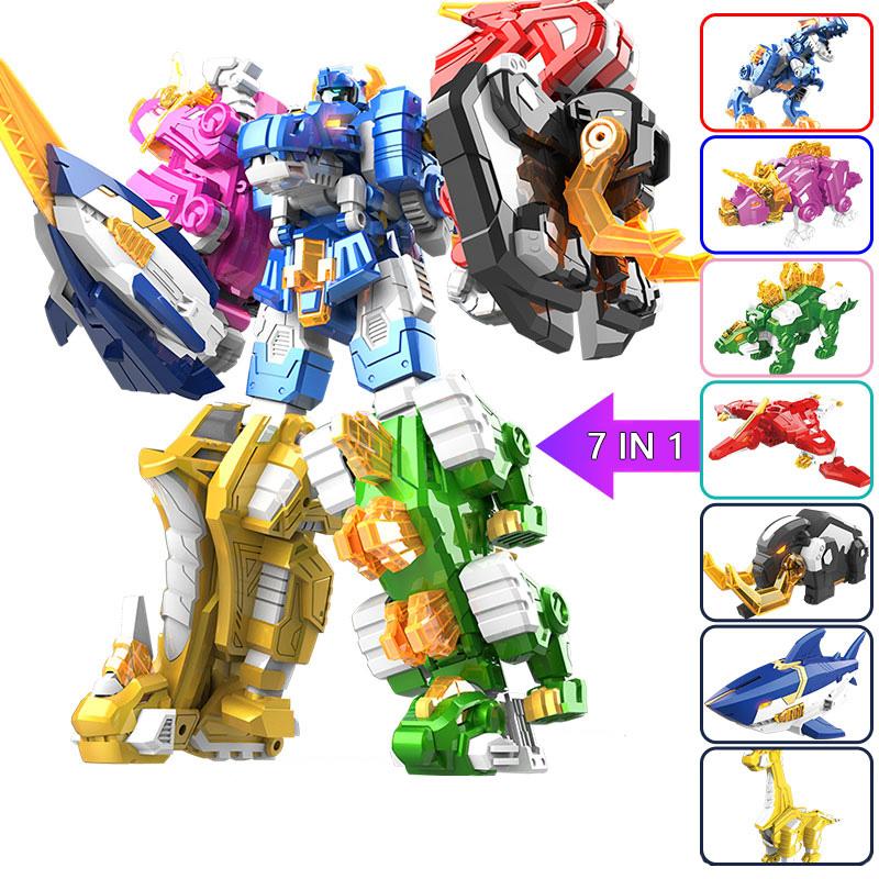 7 IN 1 Mini Force 2 Super Dino Power Transformation Robot Toys Action Figures Mini Force X Deformation Dinosaur Mecha Toy