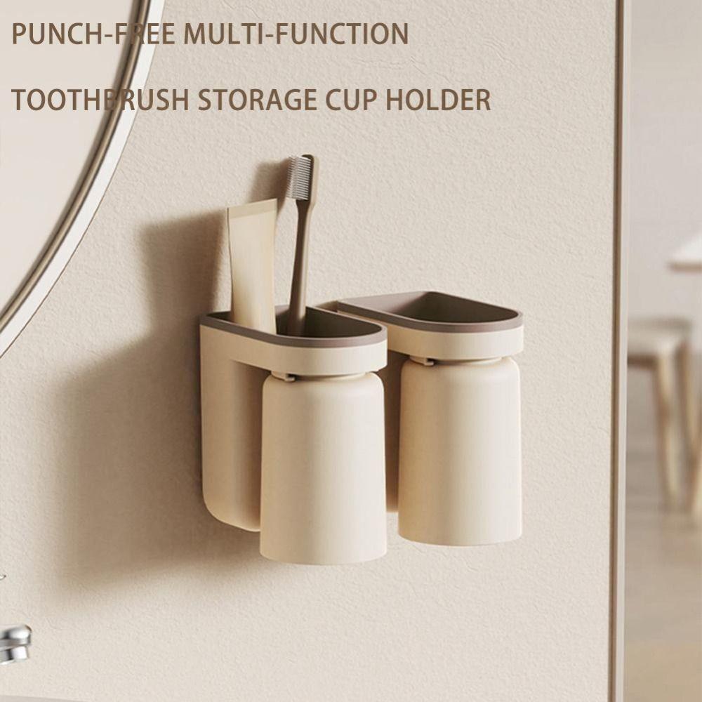 PP Полка для стакана для туалетных принадлежностей Пылезащитный настенный держатель для зубной пасты Практичный держатель для зубных щеток