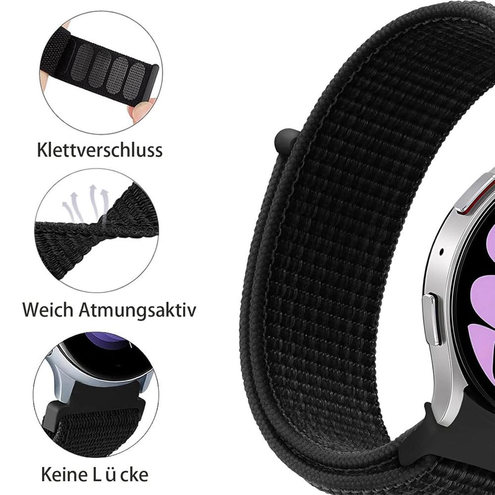 Ремешок для Samsung Galaxy Watch 7/6/4/classic/5 pro 44мм 40мм на запястье Без зазоров Нейлоновый спортивный петля correa браслет Galaxy Watch 7 Ремешок