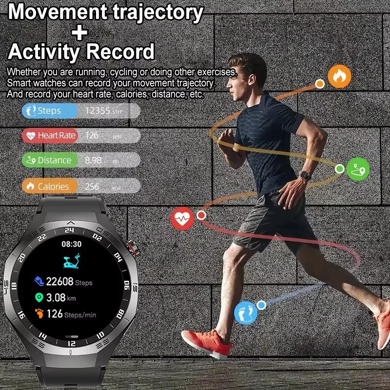 New Smart Watch Men NFC HD AMOLED Screen GPS Motion Trajectory Heart Rate Bluetooth Call Sports Smart Watch IP68 Wireless Charging